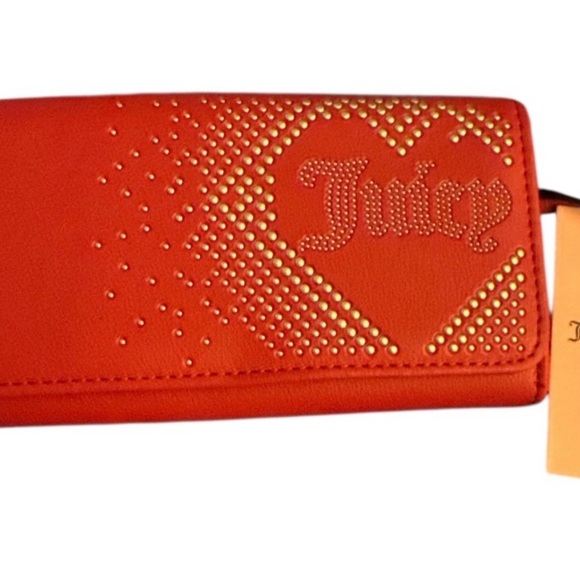 Juicy Couture Orange Wallet with Gold Studs - Picture 1 of 5